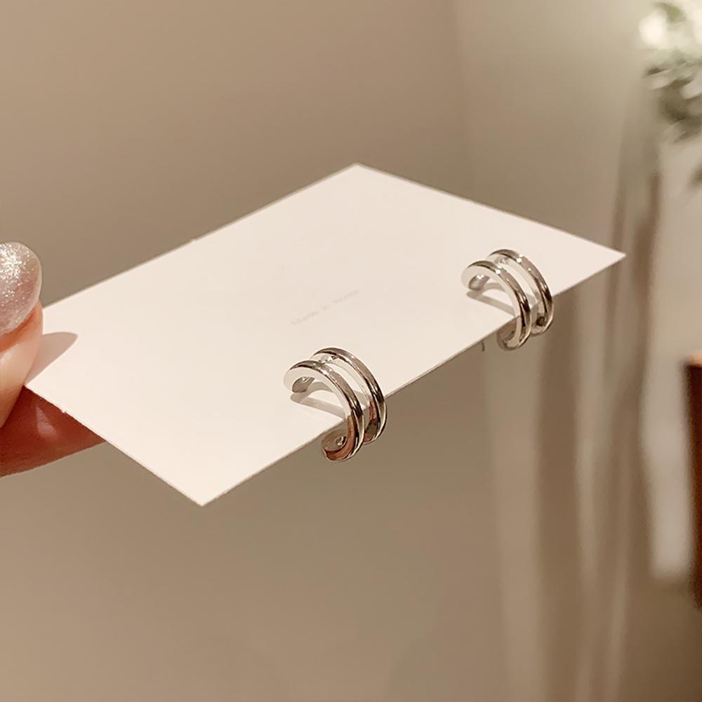 Bông Tai Hình Chữ C Phong Cách Hàn Quốc Cổ Điển Thời Trang Cho Nữ MXMUSTY