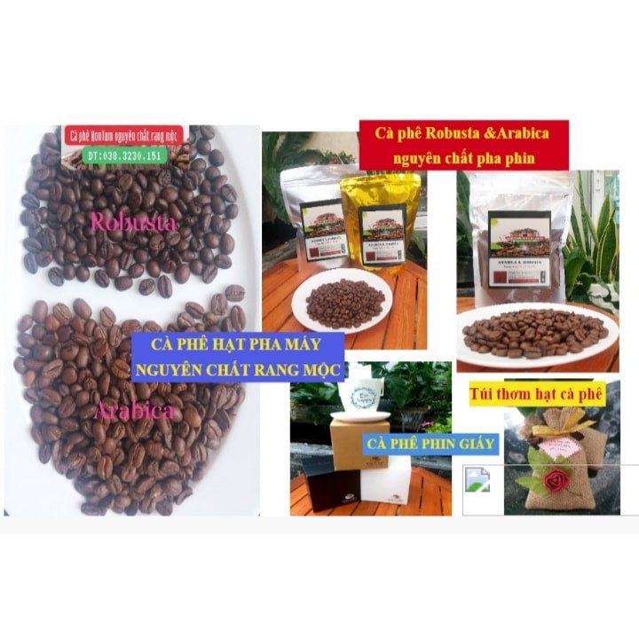 Cà phê KonTum nguyên chất rang mộc 500gr (pha phin), Thơm ngon, đậm đà, hương vị đặc trưng, hậu vị ngọt.