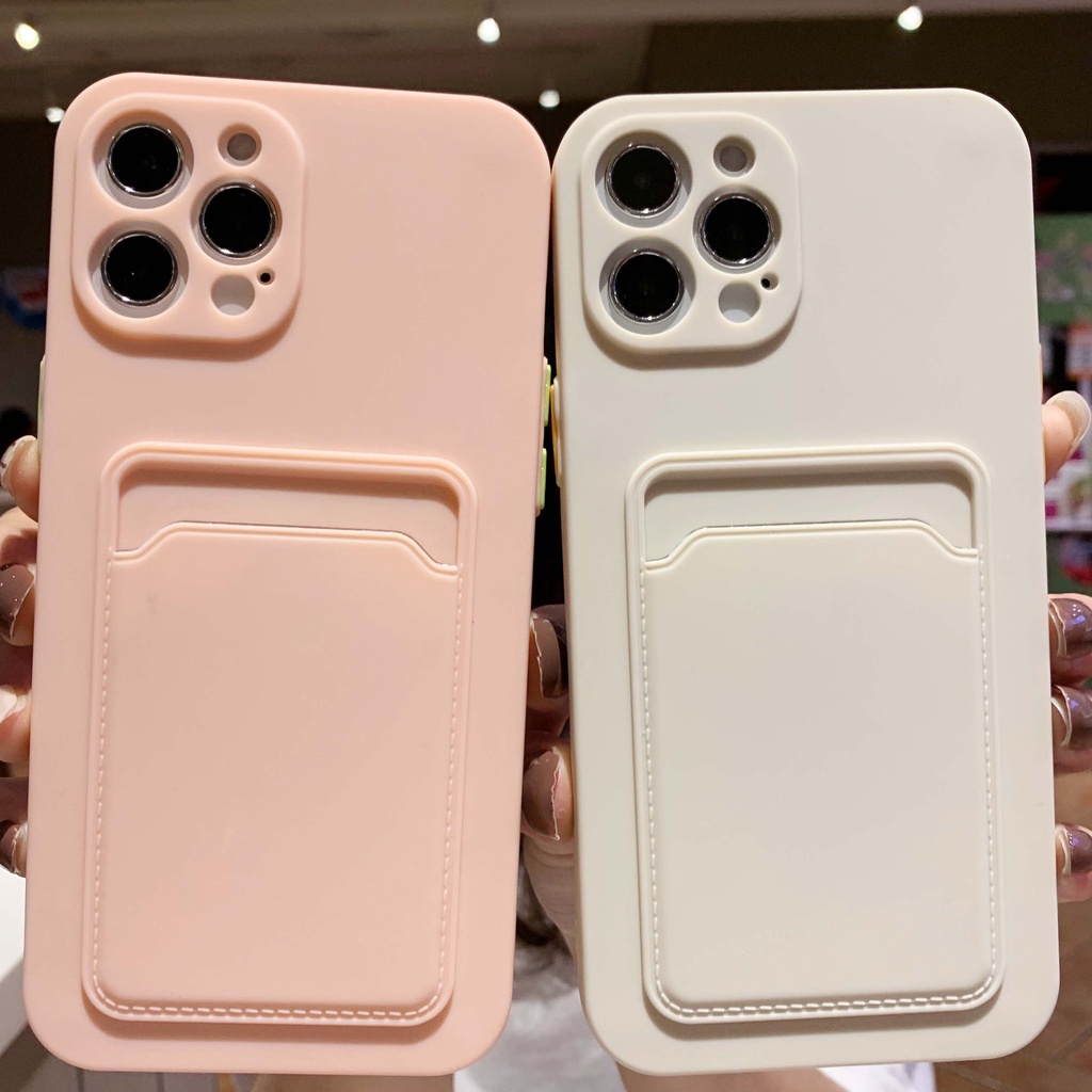 Ốp Điện Thoại Silicone Có Ngăn Đựng Thẻ Cho iPhone 14ProMax 13promax 12pro 11 pro XS max XR