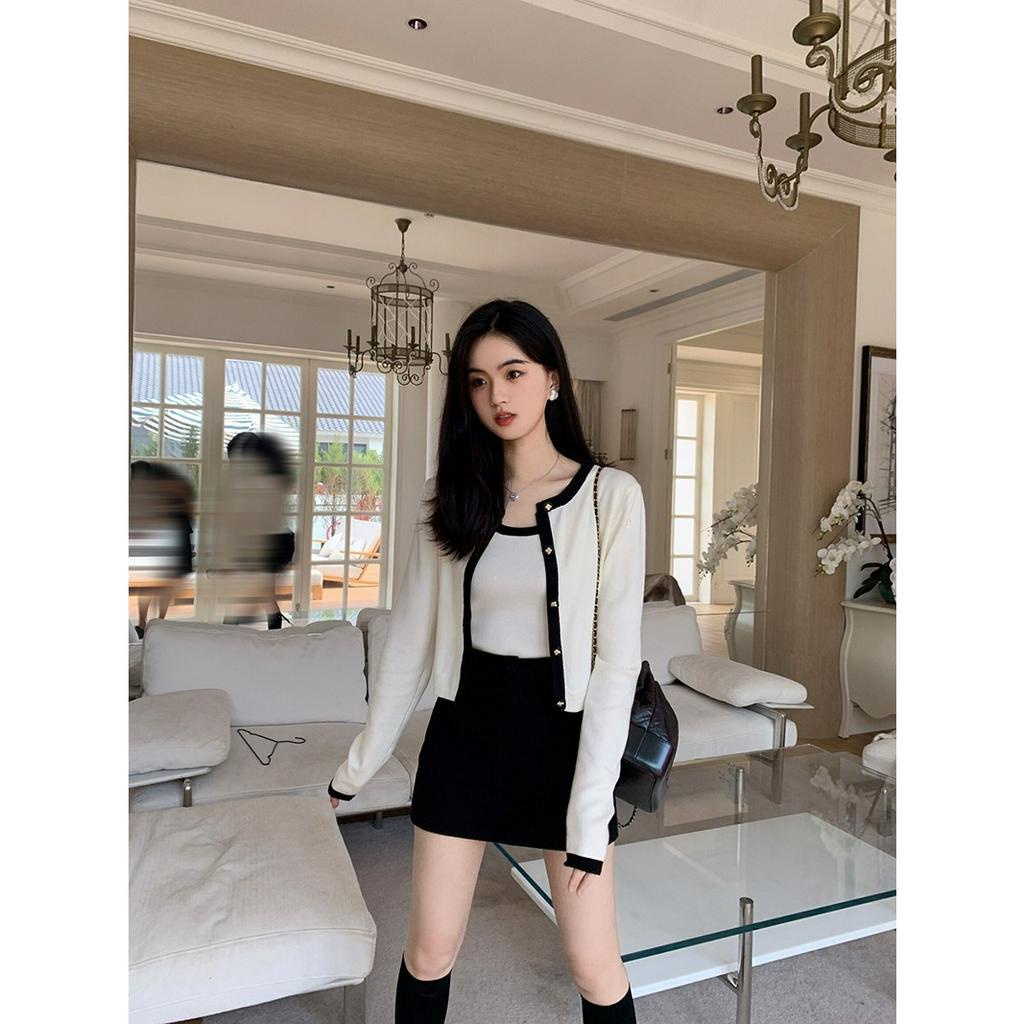 ZHELIHANGFEI Bộ Áo Cardigan Dệt Kim Màu Hồng Mềm Mại Có Hương Thơm Thời Trang Cho Nữ