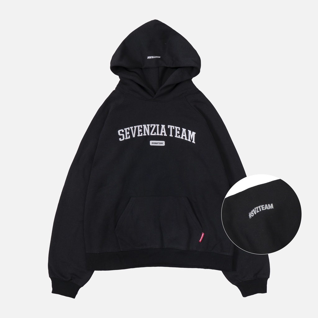 Áo Hoodie nỉ bông "SEVENZIA TEAM" - Đen