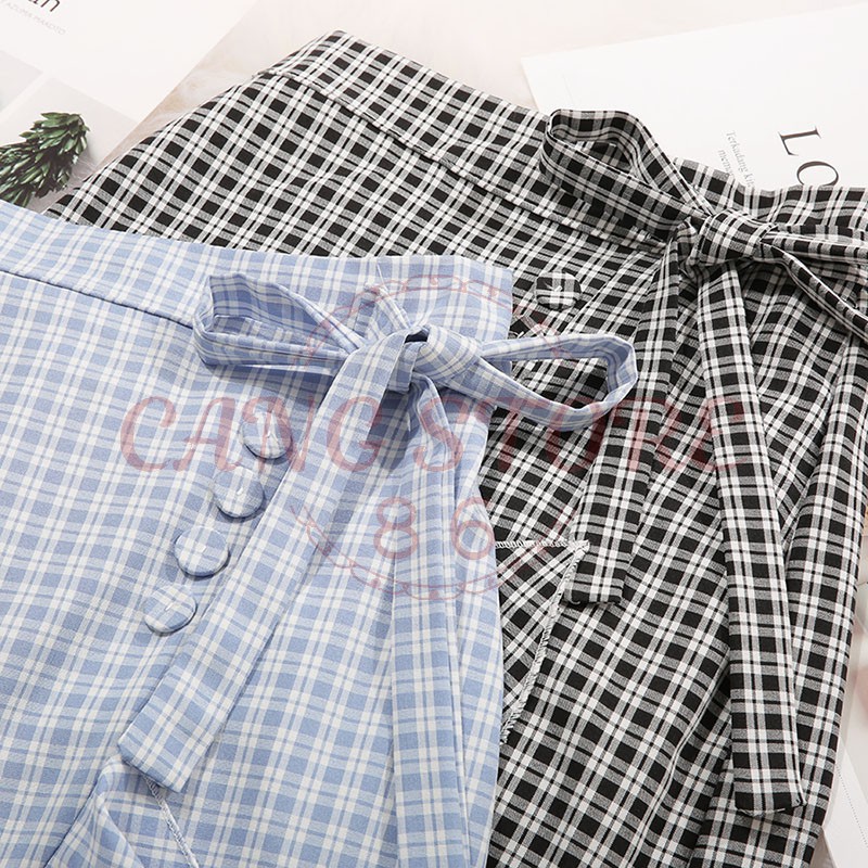 Chân váy đuôi cá kẻ sọc caro - Chân váy dài eo thun đằng sau - Chân váy dài ulzzang (Hàng Quảng Châu) | BigBuy360 - bigbuy360.vn