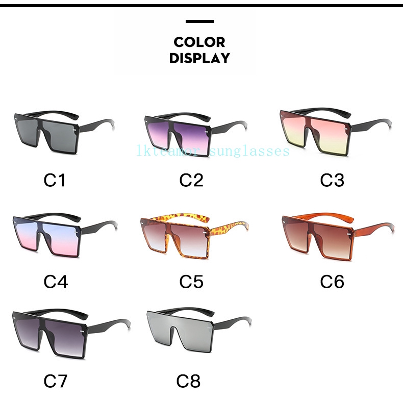 Kính Mát Gọng Vuông Oversized Thời Trang Cho Nam Nữ