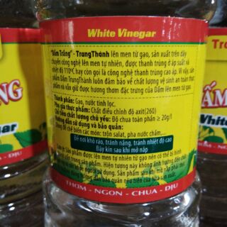 Dấm trắng Trung Thành chai 500ml (loại nắp vàng, loại ngon)