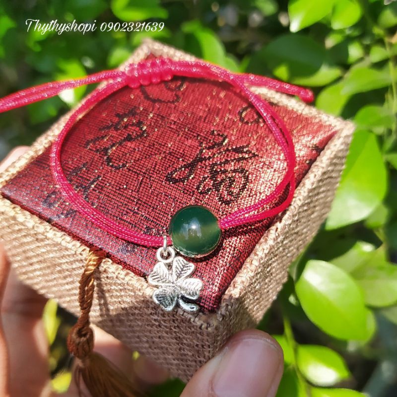 Vòng handmade xanh cỏ 4 lá - Siêu xinh [ Rẻ vô địch - Thái Lan] - [ Ko kèm hạt]
