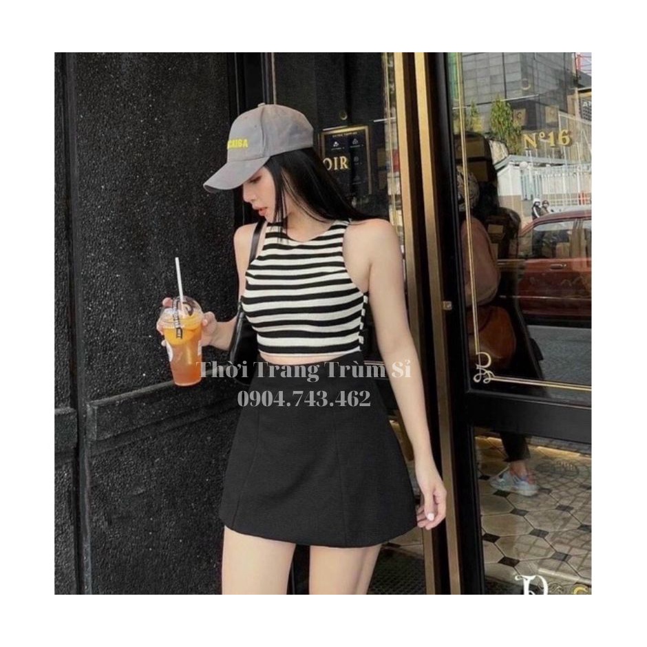 Chân váy chữ A thêu họa tiết Ong