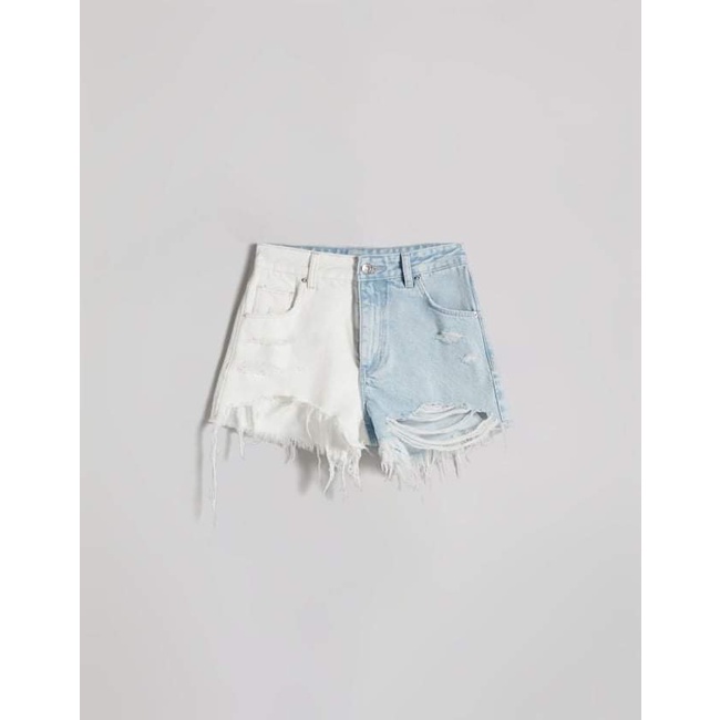 Quần short jean lưng cao 2 màu Berskha