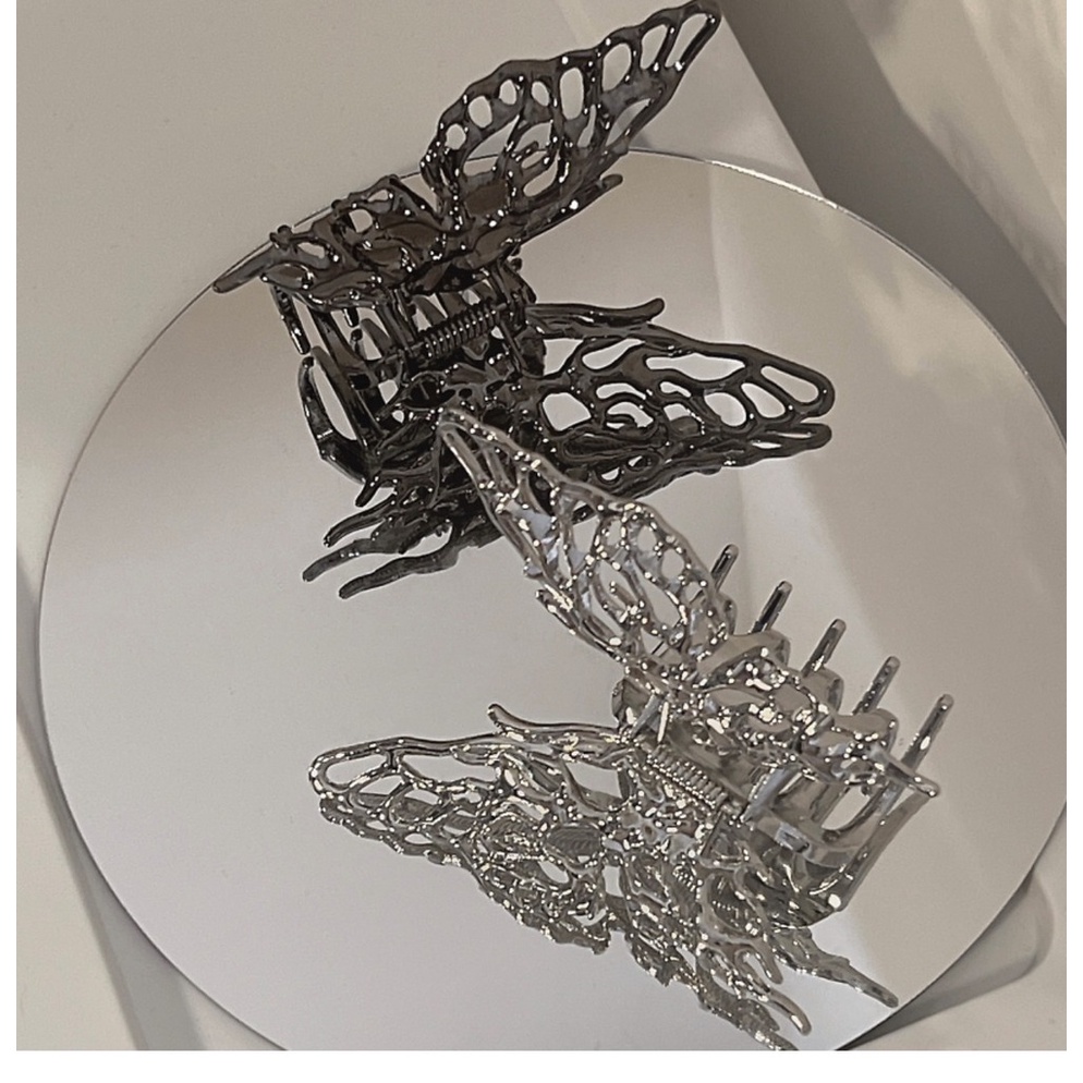 Kẹp Tóc Hình Bướm Bằng Kim Loại Phong Cách hip hop Đường Phố Cho Nữ