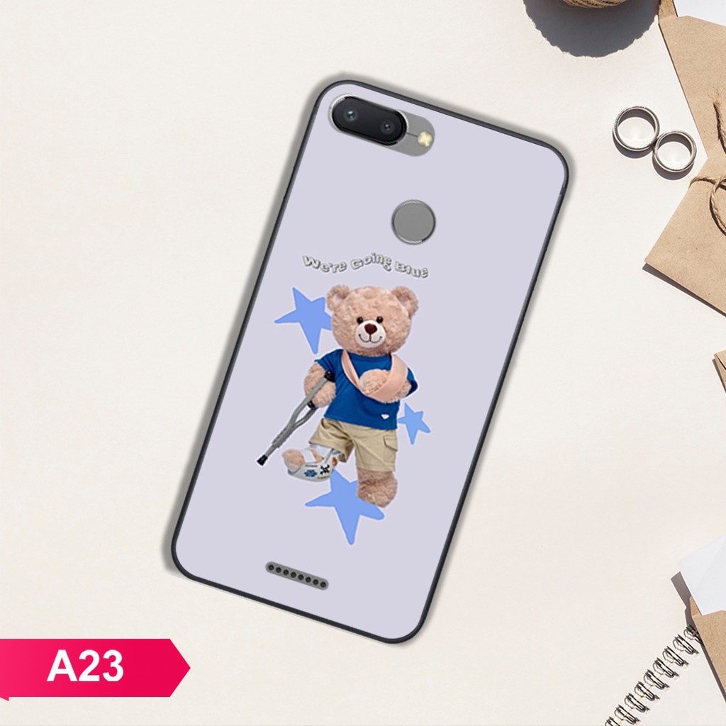ỐP LƯNG XIAOMI REDMI 6/6A IN HÌNH GẤU NGỘ NGHĨNH SIÊU CUTE