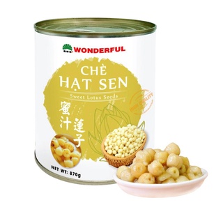 Chè hạt sen đóng hộp/ hạt sen ngâm nước đường wonderful/minchung hộp 870g đỉnh chóp luôn