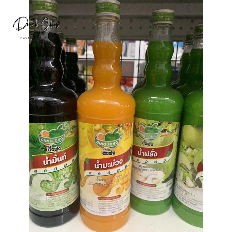 Siro (Syrup) Thái Lan Ding Fong 760ml (đủ vị) chocolate, đào, xoài, kiwi, ca, nho, vải, bạc hà, dưa lưới...