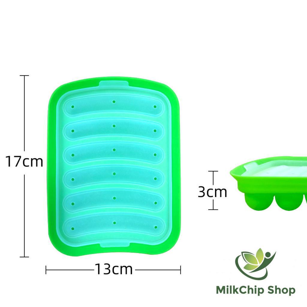 Khuôn silicon làm xúc xích cho bé 6 ngăn an toàn, dễ dàng sử dụng C004