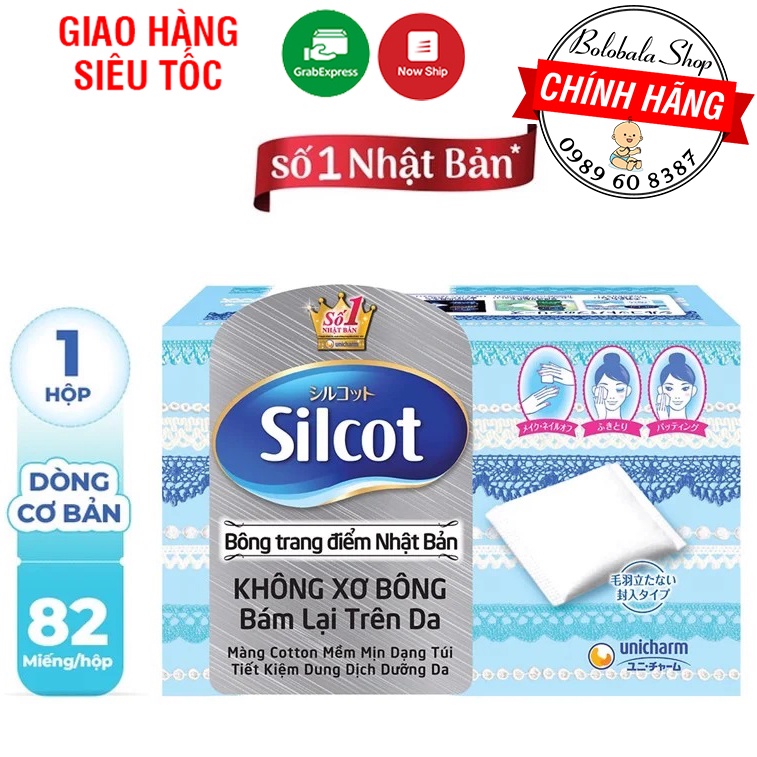Bông tẩy trang Silcot Nhật Bản Hộp cơ bản 82 miếng/ cao cấp 66 miếng