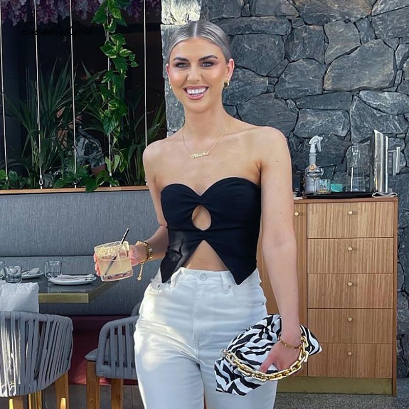 Áo ống màu trơn hở vai dáng ôm gợi cảm thời trang cho nữ