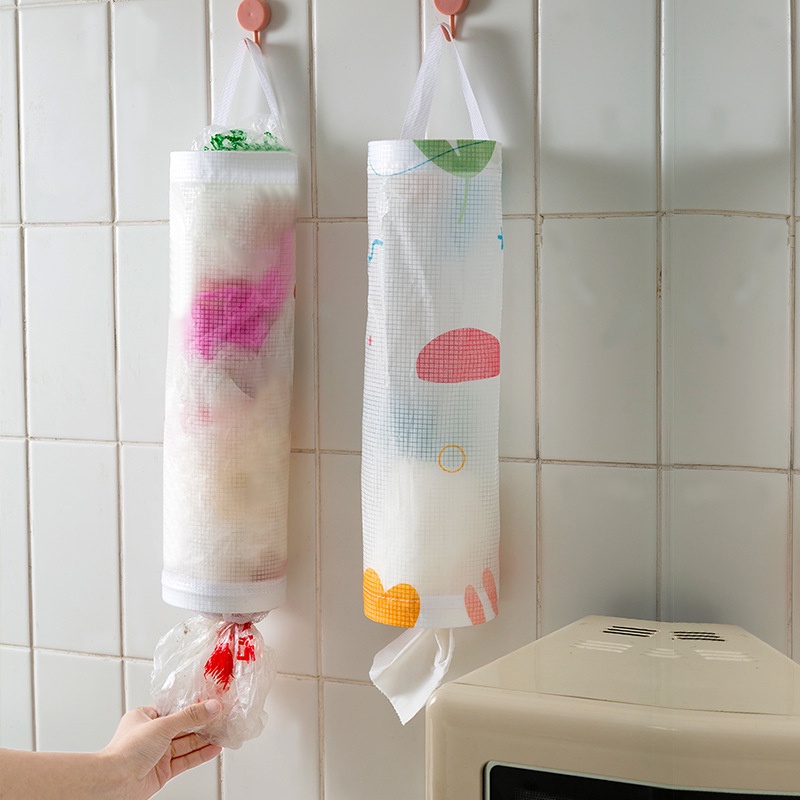 Túi Lưới Treo Tường Dạng Ống Dài Đựng Túi Nilon