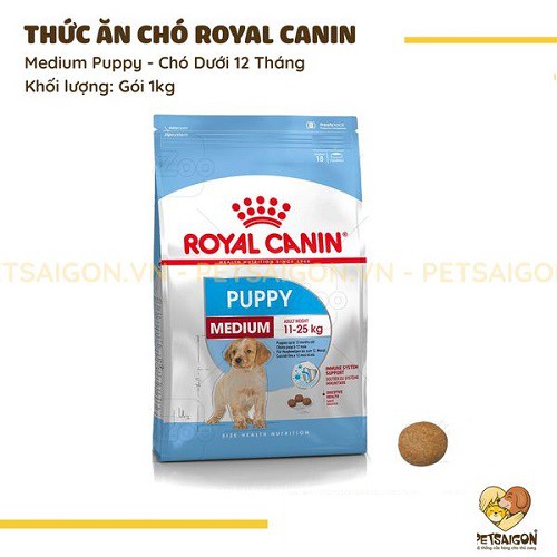 [CHÍNH HÃNG] ROYAL CANIN - MEDIUM PUPPY THỨC ĂN CHO CHÓ DƯỚI 12 THÁNG - GÓI 1KG