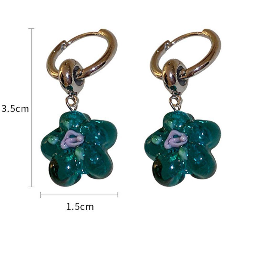 Bông Tai Dáng Dài Trong Suốt Phong Cách Retro Thanh Lịch Cho Nữ