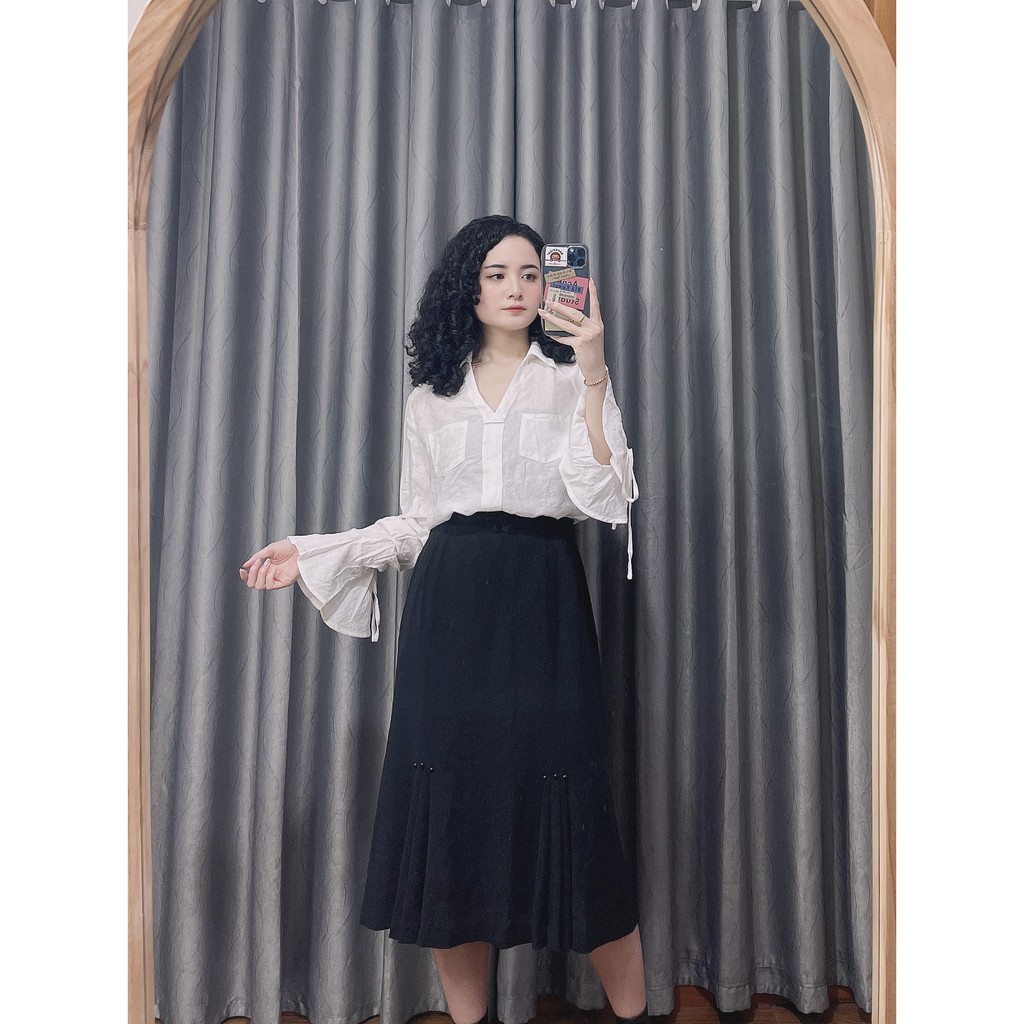 ÁO KIỂU VINTAGE TAY LOE, 2HAND, SECONHAND, SI TUYỂN CHỌN NHẬT HÀN, SIZE S/M - ẢNH THẬT - [ST28] 2&T WEAR