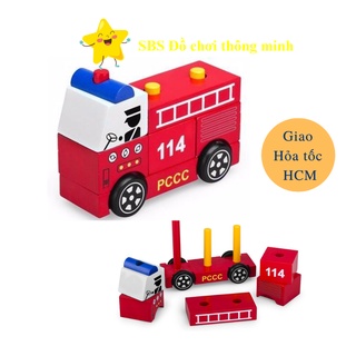Lắp ráp xe cứu hỏa Đồ chơi gỗ Winwintoys