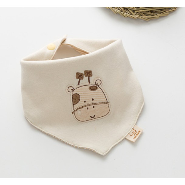 Khăn yếm tam giác cho bé ORGANIC hàng cao cấp 100% SỢI BÔNG COTTON HỮU CƠ TỰ NHIÊN có thêu hoạ tiết cực đẹp