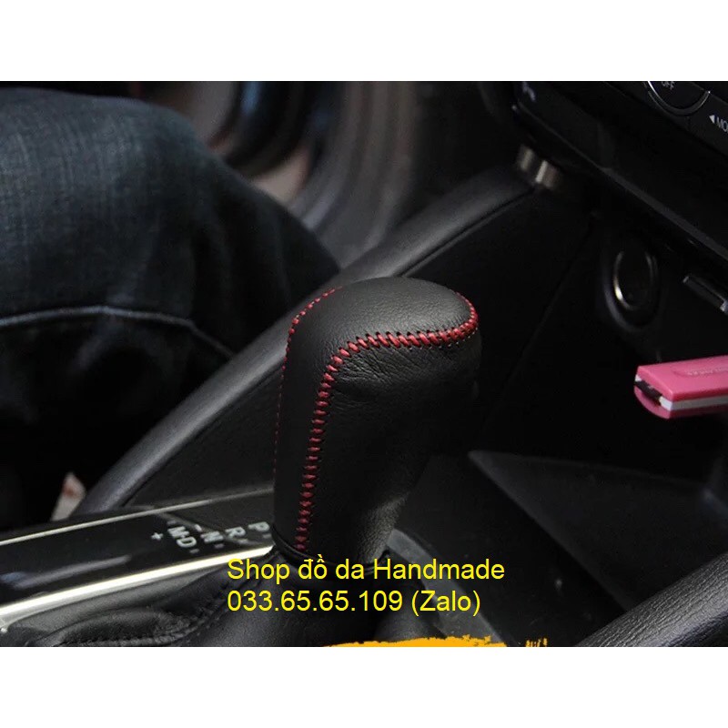 Bọc da cần số xe Mazda CX5 bằng da bò, bảo hành 12 tháng, nhiều mầu sắc
