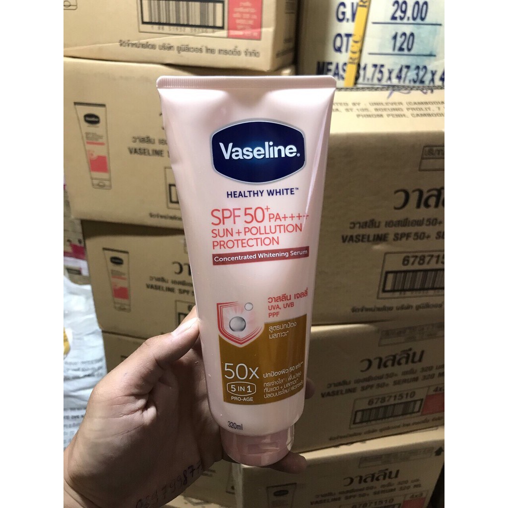 Sữa Dưỡng Thể Vaseline Perfect Serum 50X-10X Tuýp 320ml