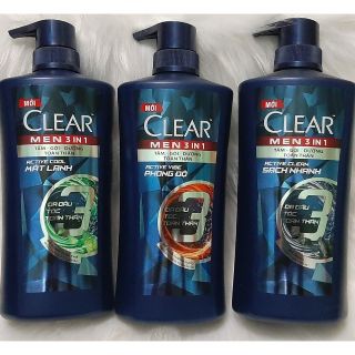 Dầu tắm gội Clear Men 3in1 (630g) Tắm + Gội + Dưỡng