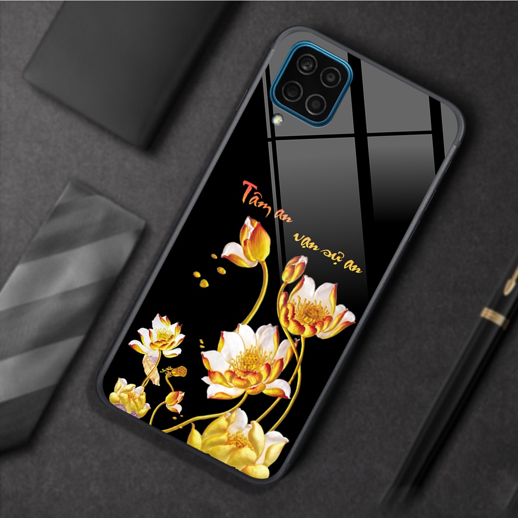 Ốp lưng KÍNH Samsung Galaxy A12/ M12 / A22 4G / M22 / M32 in hình 3D TÀI LỘC-TÂM AN -MÃ ĐÁO