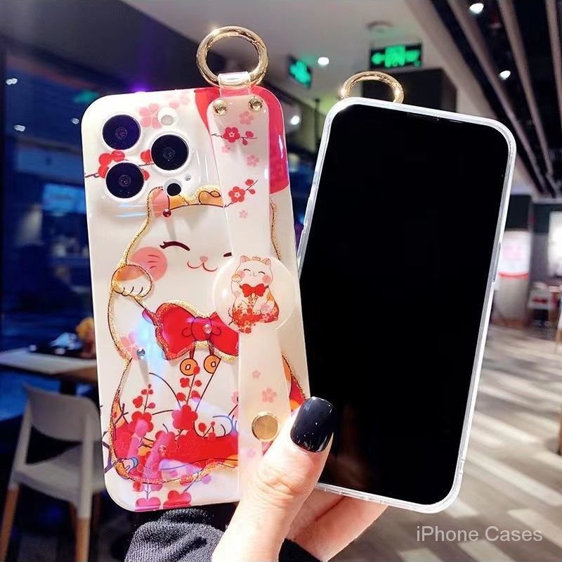 Ốp Lưng Hình Mèo Cầu Tài Nhiều Mẫu Mã Cho Điện Thoại iphone x 11 12 13 14 15 pro max plus
