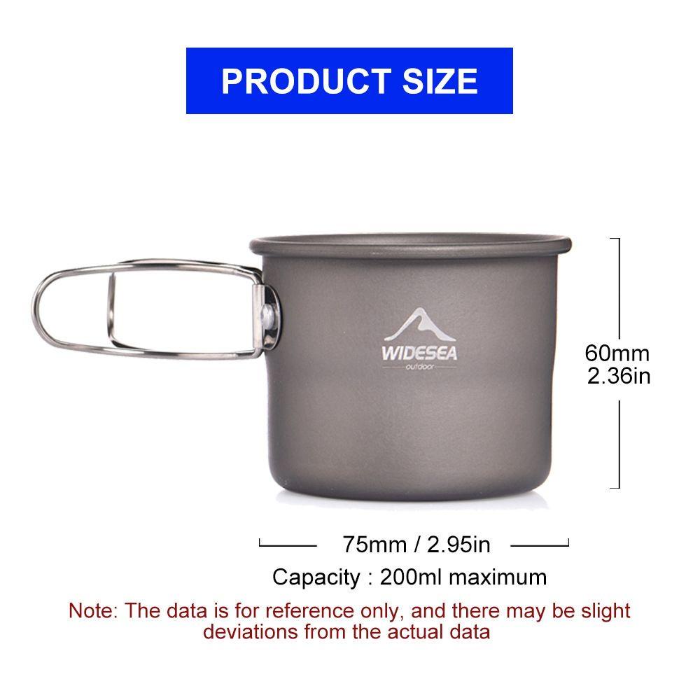 Cốc Titan Siêu Nhẹ Có Tay Cầm Có Thể Gấp Gọn Tiện Dụng Mang Theo Du Lịch Cắm Trại