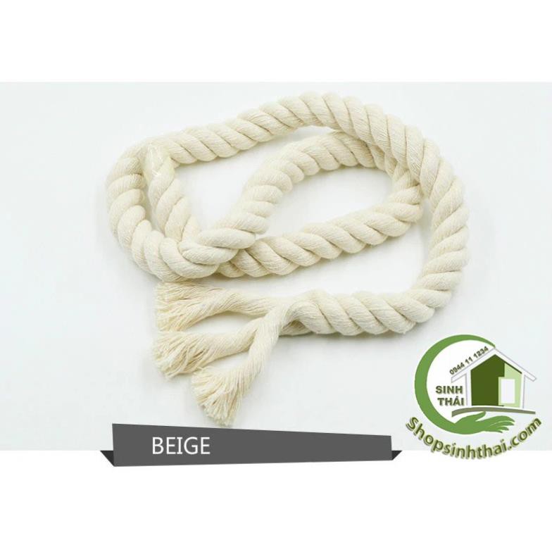 Dây thừng mềm màu trắng - dây thừng se Macrame cotton - dây lớn dày 15mm [ 1 mét ]