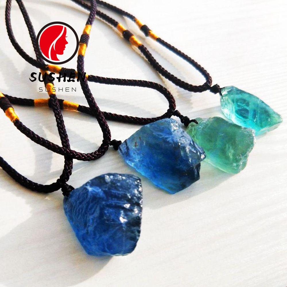 (Hàng Mới Về) Mặt vòng cổ Đá Fluorite Tự Nhiên Thời Trang Cho Nữ