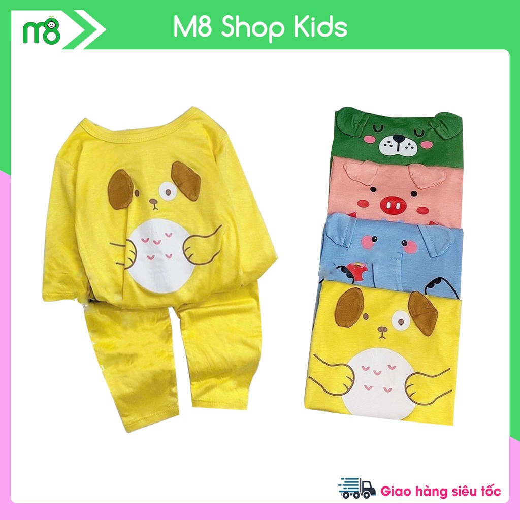 Bộ thun lạnh dài tay hình thú cho bé 7-17kg QATE699 -M8shop