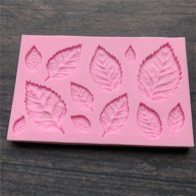 Khuôn Silicone Nhấn Bánh Hình Chiếc Lá