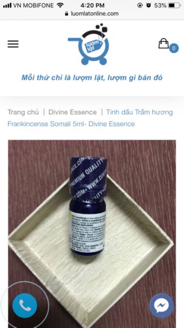 TINH DẦU NHŨ HƯƠNG FRANKINCENSE SOMALI 5ML- DIVINE ESSENCE