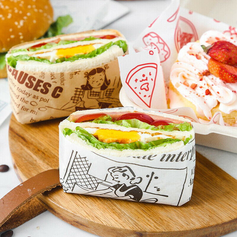 Set 10 giấy sáp gói bánh mì sandwiches burger chống dính