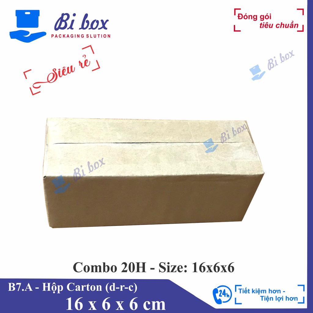 Combo 20 hộp giấy 16x6x6 - thùng hộp carton đóng hàng