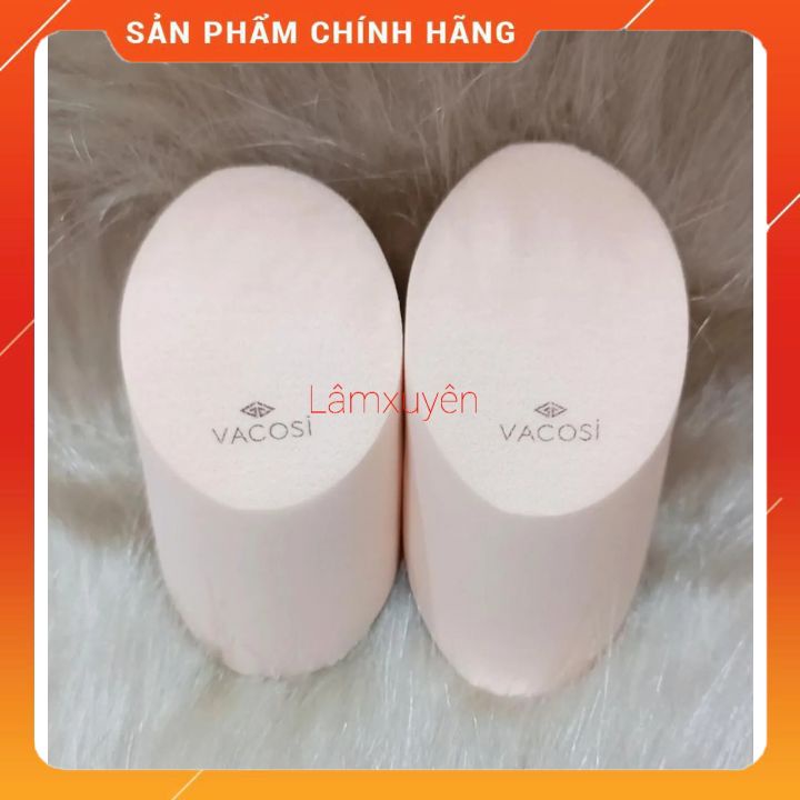 VACOSI ELIPSE SPONGE 2PCS BP10_Bông phấn elip (xúc xích)  bịch 2 cái ,bông phấn mềm mịn, dễ tán ,siêu tiện lợi