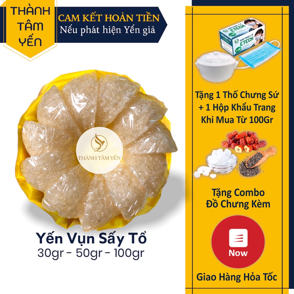 Yến Vụn Sấy Tổ (30gr-50gr-100gr) - Yến Sào Khánh Hòa + Quà Tặng