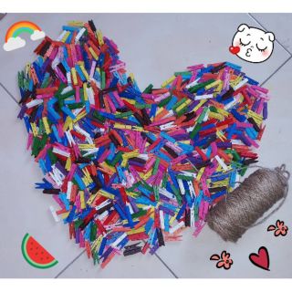 100 kẹp gỗ, kẹp màu 3.5cm