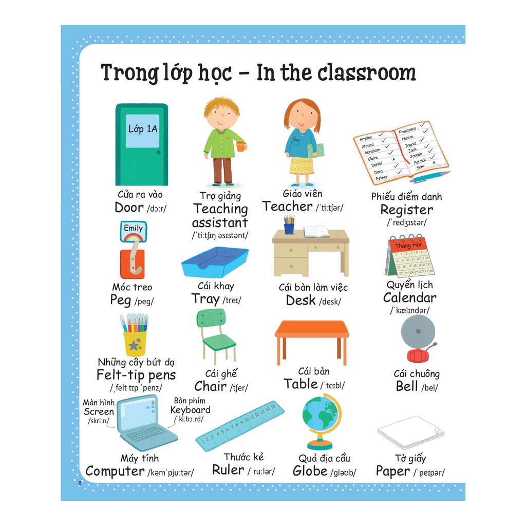 Sách Cuốn Sách Từ Vựng Đầu Tiên Của Tôi - My First Word Book- Trường Học - School
