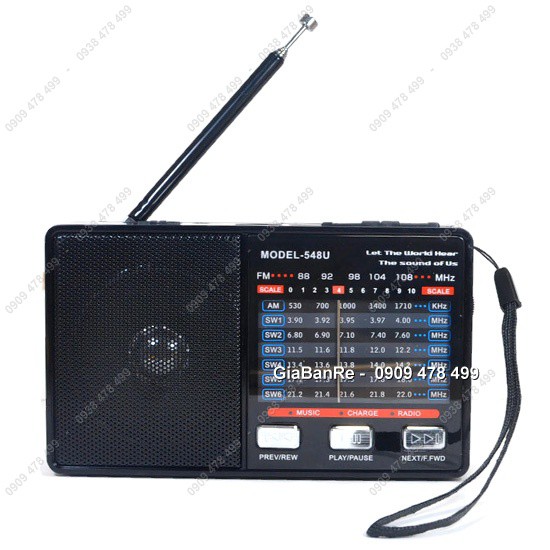 Radio Nhạc Có Khe Cắm Thẻ Nhớ Sw-548 Kèm Đèn Pin - 5166