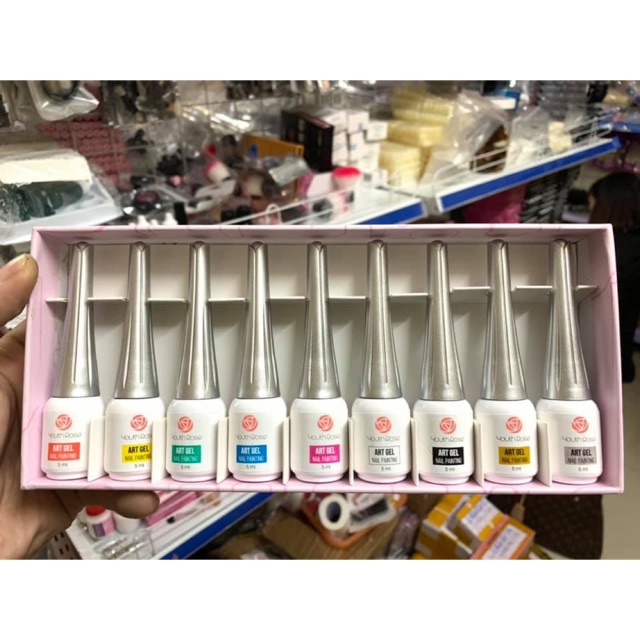 Set Gel Cọ Nét Hoa Hồng 9 Chai