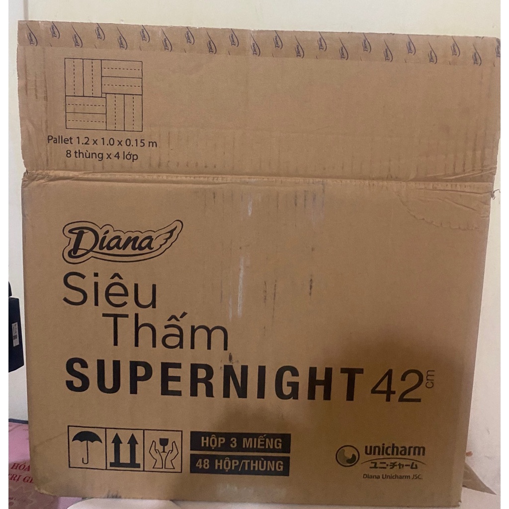 [Chính Hãng] Băng Vệ Sinh Diana ban đêm Supernight 42cm, 3 miếng /1 hộp