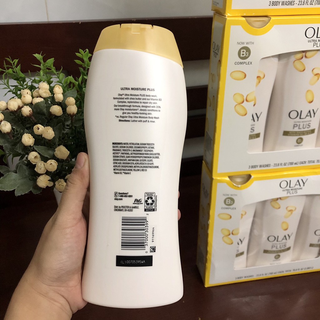 ❤️ [Date 3/2023] Sữa tắm Olay Ultra Moisture Plus Mỹ 700ml, dưỡng ẩm da mềm mượt, trắng sáng