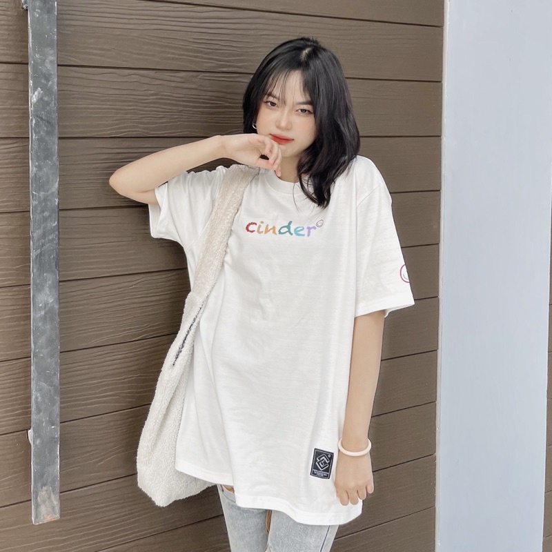 Áo Thun Unisex Cinder Tee Crayons Màu Trắng Đen 100% Cotton 2 chiều dày - Local Brand Chính Hãng