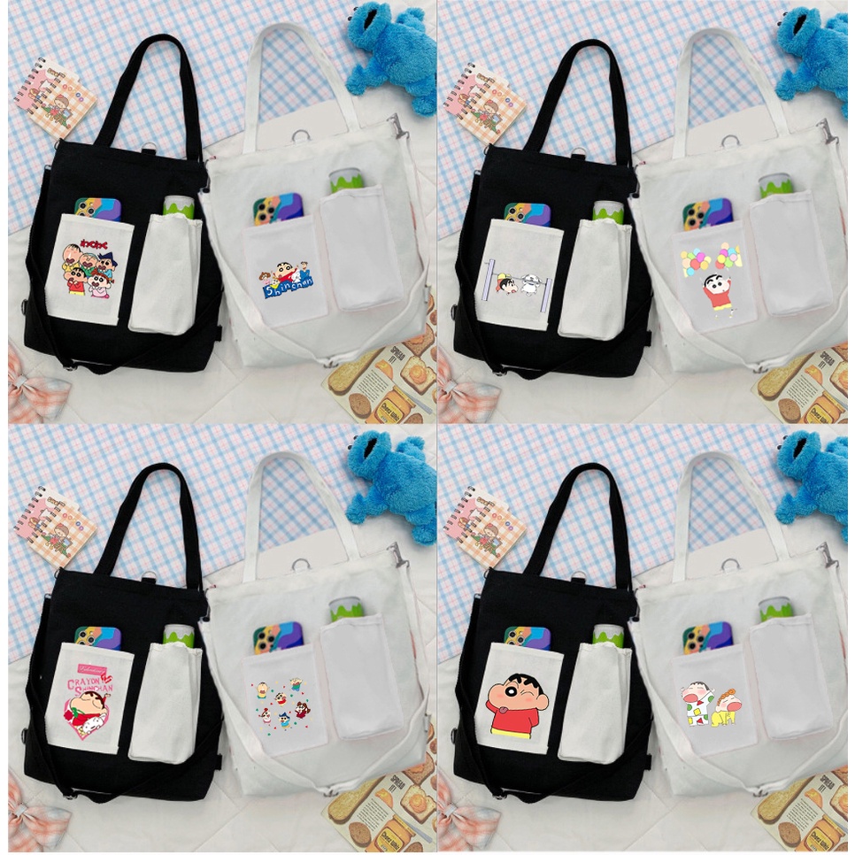Túi Vải Tote Kiêm Balo doraemon TBL4 totoro vô diện chuột vàng shin  one piece sumikko jinbeisan kero CCS usagyu