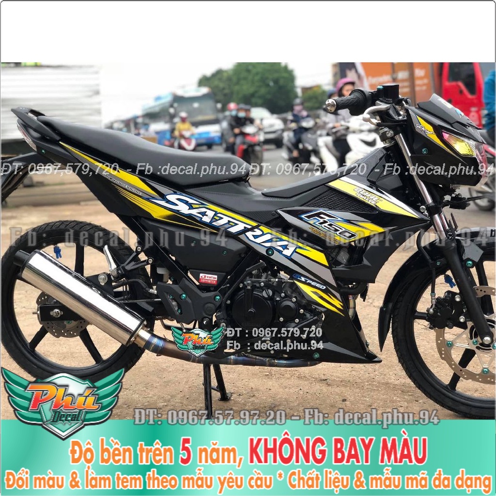 Tem Rời Satria Đen vàng xám (K) -1