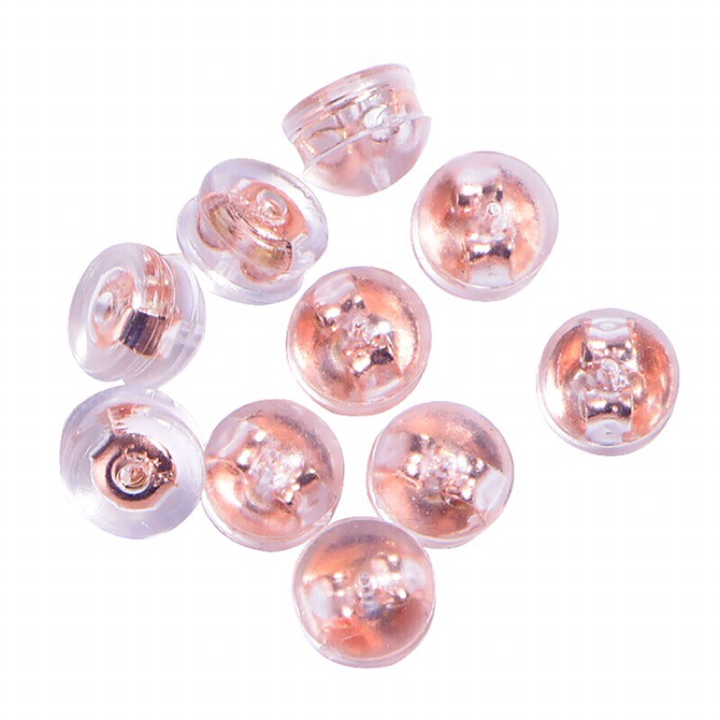 Chốt nhựa bông tai lõi bằng Au 18k,Chốt đẩy bông tai bằng nhựa lõi 18k-Minh Tâm Jewelry