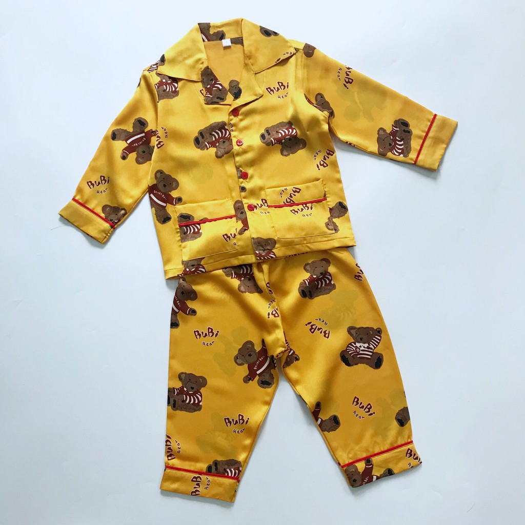 Pijama tay ngắn cho bé trai bé gái vải Lụa Satin mềm đẹp Nhiều mẫu họa tiết cute size bé 1-9 tuổi 10-40kg